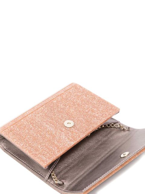 Jimmy Choo Candy glitter chain clutch bag - Pink