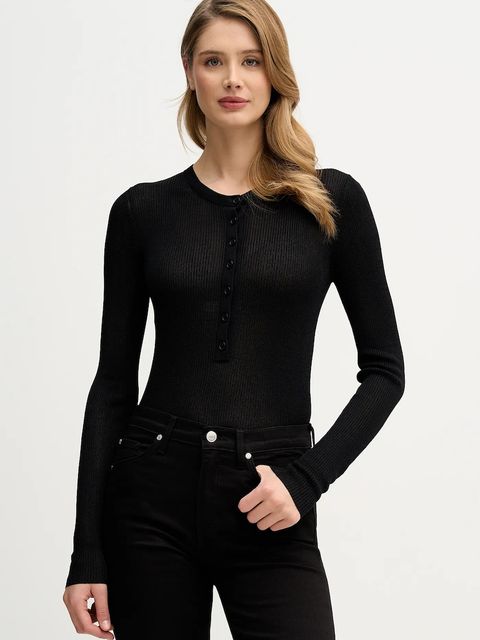 Sisley sweter damski kolor czarny lekki 19EQM2024 - zdjęcie produktu nr 1