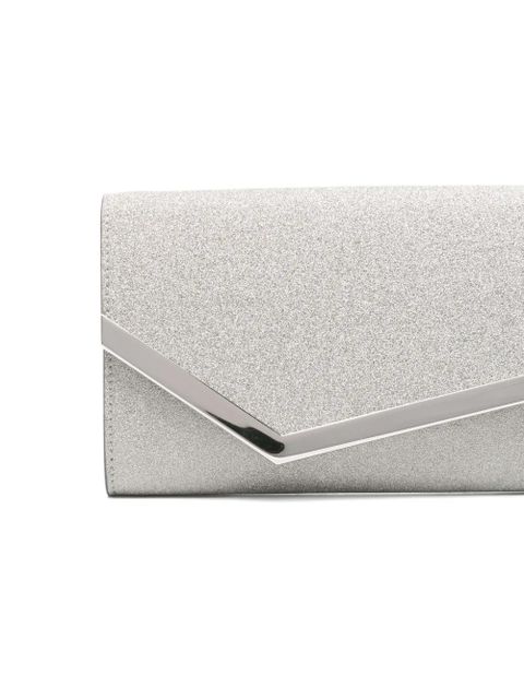 Jimmy Choo Emmie glitter chain clutch bag - Silver