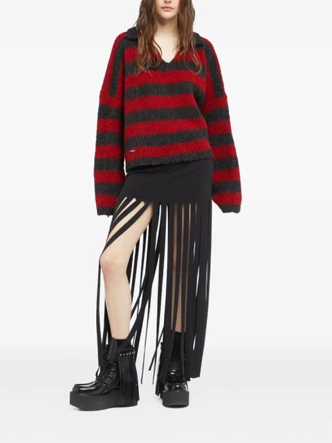 Alanui Grunge striped sweater - Red