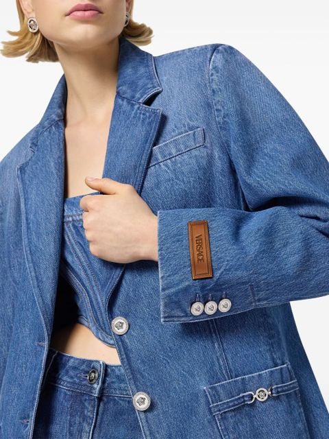 Versace single-breasted denim blazer - Blue - zdjęcie produktu nr 2