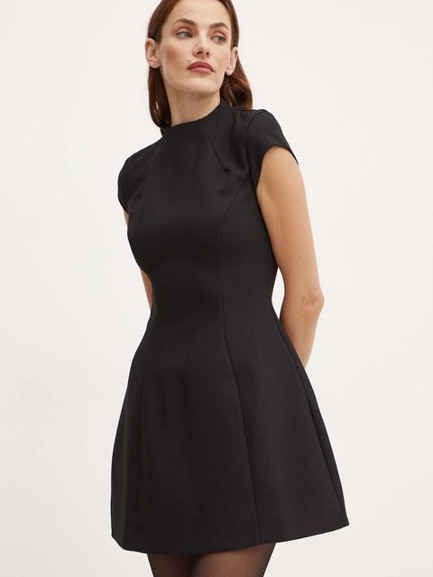 Bardot sukienka DELPHI kolor czarny mini dopasowana 59329DB