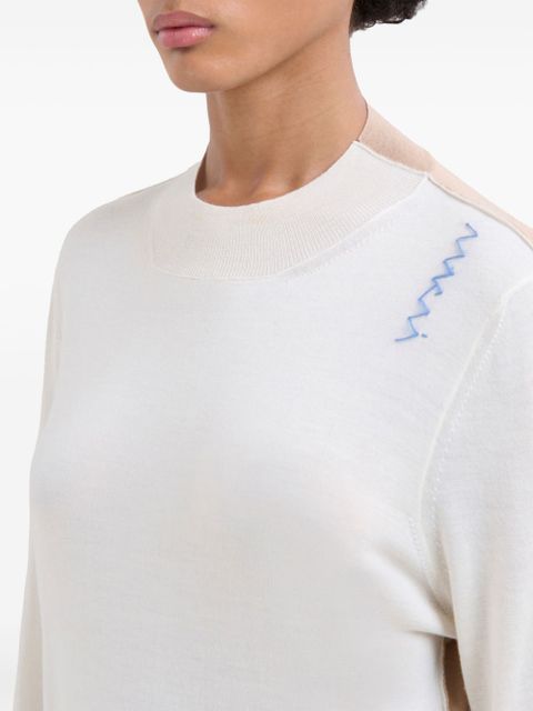 Marni colourblock sweater - White