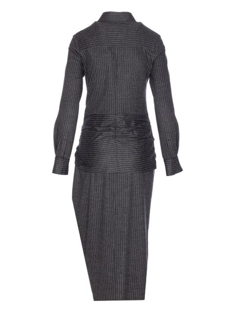 ISABEL MARANT Reilly pinstripe belted dress - Grey