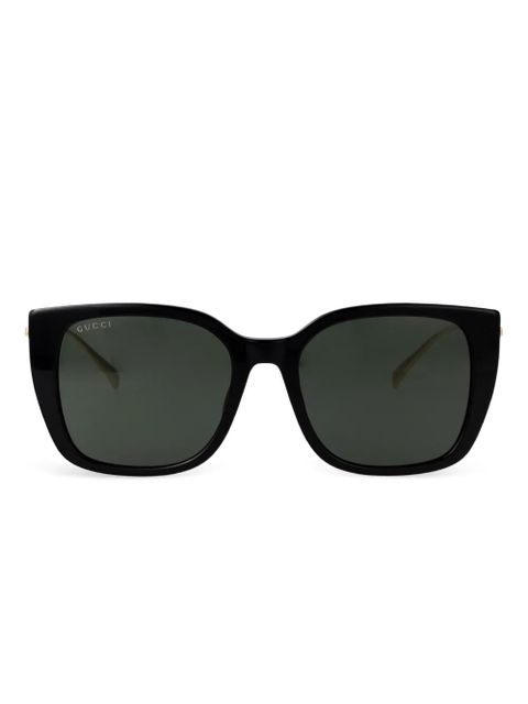 Gucci Eyewear pearl-embellishment square-frame sunglasses - Black - zdjęcie produktu nr 1