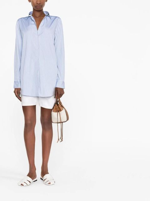 ETRO embroidered-logo striped shirt - Blue - zdjęcie produktu nr 2