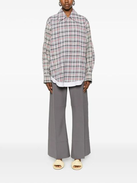 Victoria Beckham Cocoon check-print jacket - White