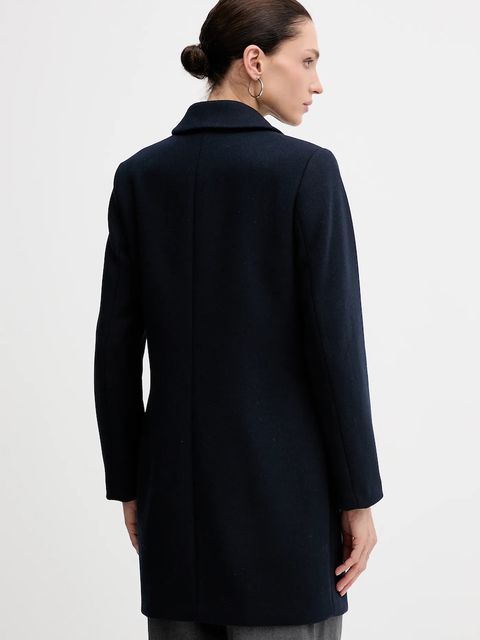 Sisley płaszcz wełniany kolor granatowy przejściowy 2JJYLN04N