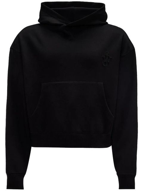 JW Anderson logo-embroidered organic cotton hoodie - Black - zdjęcie produktu nr 1