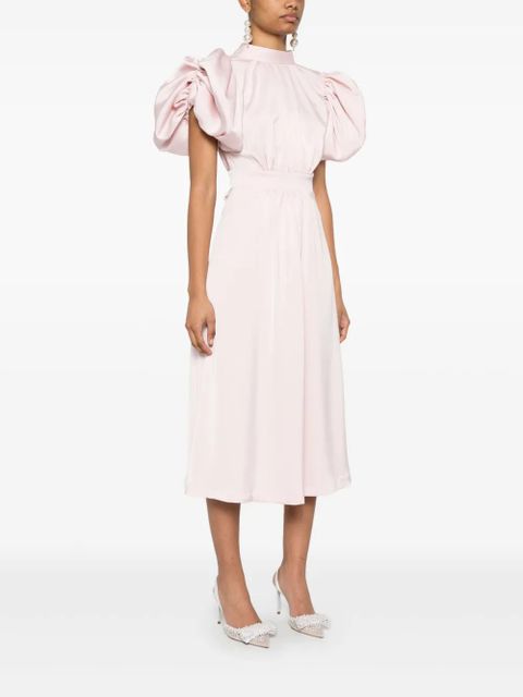 ROTATE BIRGER CHRISTENSEN puff-sleeve satin midi dress - Pink
