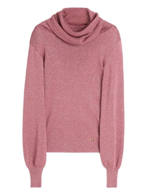 Valentino Garavani cowl-neck glittery sweater - Pink