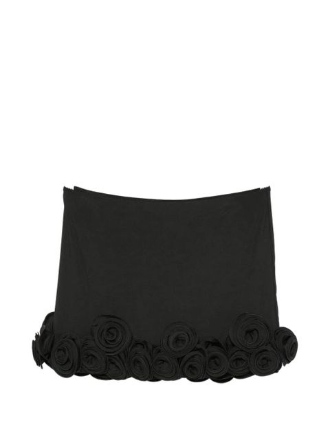 La Reveche Ivette floral-appliqué mini skirt - Black - zdjęcie produktu nr 1