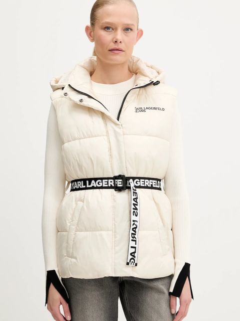 Karl Lagerfeld Jeans bezrękawnik damski kolor beżowy zimowy A3W15025 - zdjęcie produktu nr 1