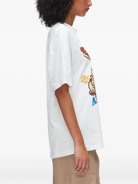 3.1 Phillip Lim embroidered-florals graphic T-shirt - White