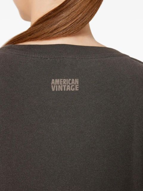 American Vintage boat neck pymaz T-shirt - Grey