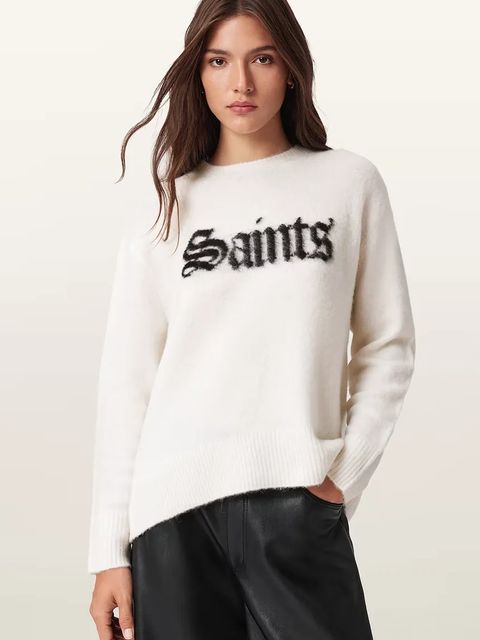 AllSaints sweter z dodatkiem wełny SAINTS damski kolor czarny W100KD