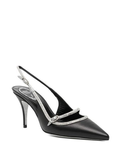 René Caovilla 80mm crystal-embellished pumps - Black