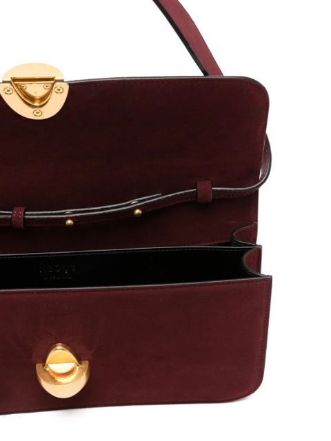 NEOUS clasp-fastening suede shoulder bag - Red