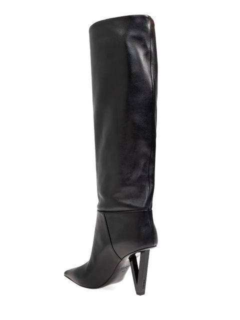 Versace leather knee-high boots - Black