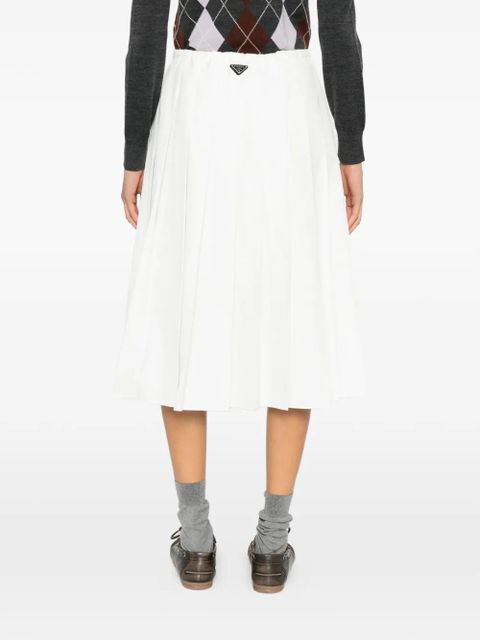 Prada pleated drawstring skirt - White