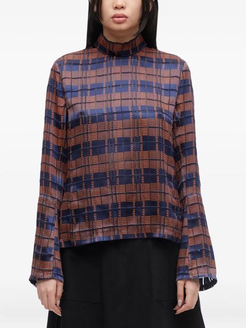 3.1 Phillip Lim Hester plaid high-neck blouse - Blue - zdjęcie produktu nr 2