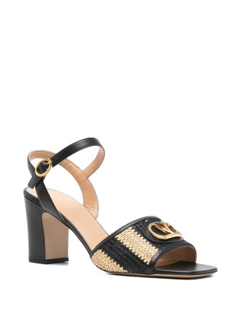 Valentino Garavani VLogo raffia sandals - Black - zdjęcie produktu nr 2