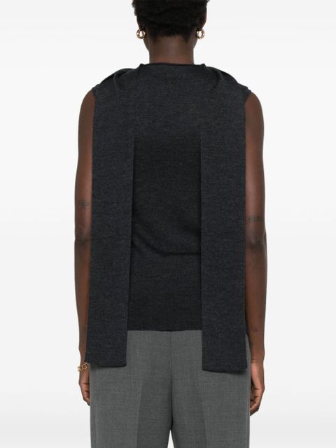 TOTEME scarf-detailing sleeveless top - Grey