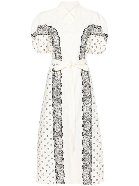 Chloé bandana-print midi shirt dress - White - zdjęcie produktu nr 1