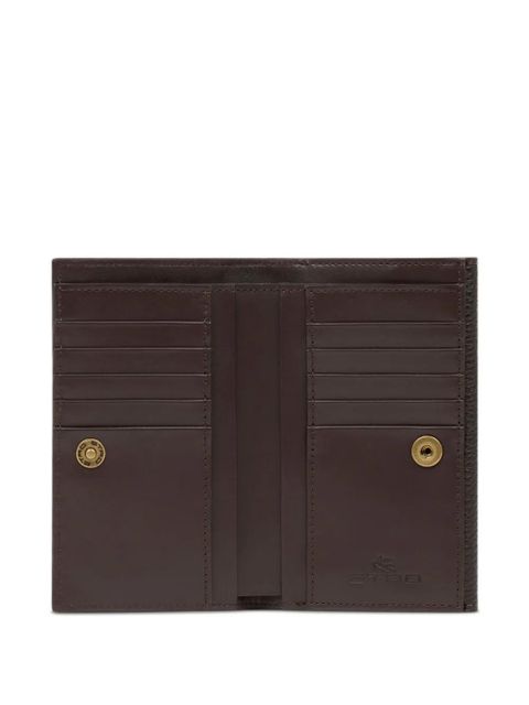 ETRO Pony hammered-leather wallet - Brown