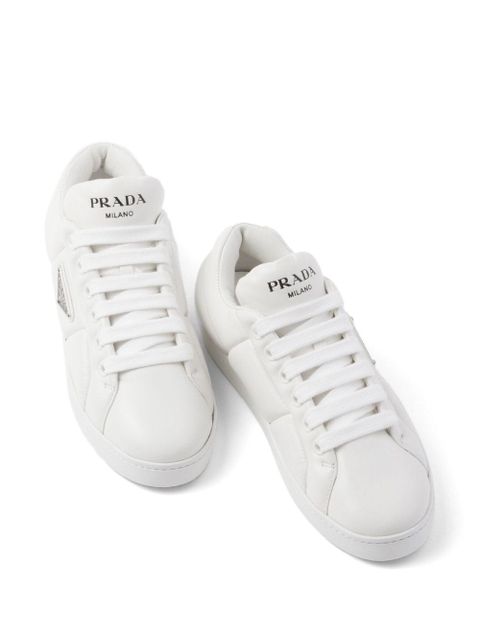 Prada triangle-logo padded sneakers - White