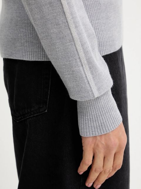 Patrizia Pepe sweter wełniany damski kolor szary z golfem 2K0340 KM36