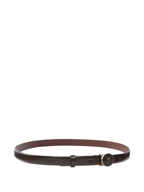 PINKO logo-buckle leather belt - Brown