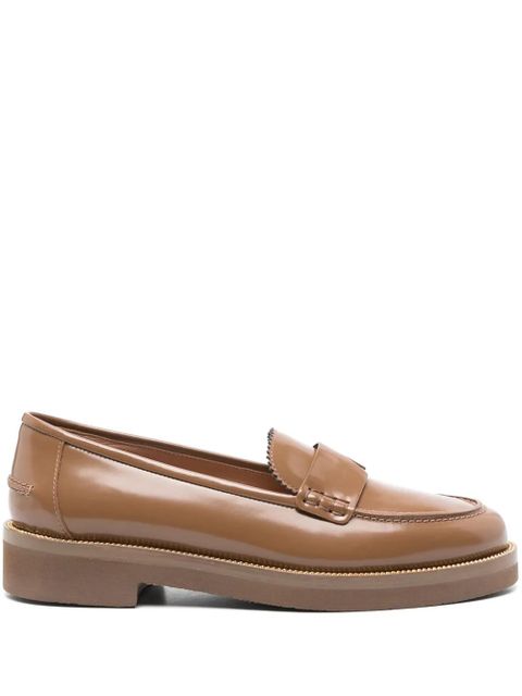 Aquazzura Aqua leather loafers - Brown - zdjęcie produktu nr 1