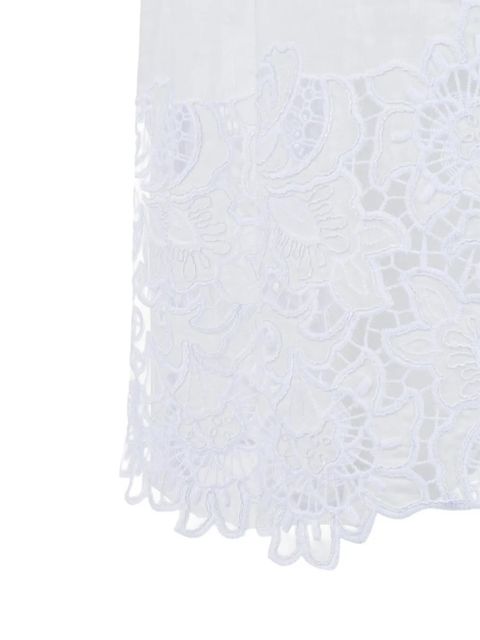 Max Mara lace-trim shirt dress - White