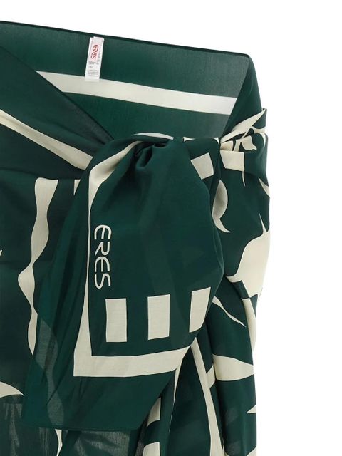 ERES Mandapa print-detail sarong pareo - Green