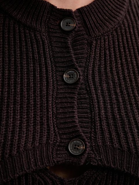 ISABELLE BLANCHE kardigan z dodatkiem wełny damski kolor brązowy IS25FW-M123-F005-MOD - zdjęcie produktu nr 2