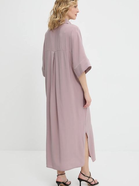 Answear.LAB sukienka kolor różowy midi oversize