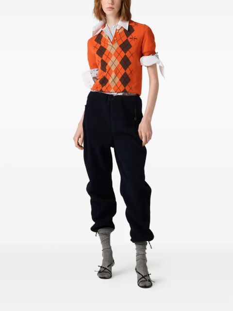 Miu Miu striped embroidered shirt - White