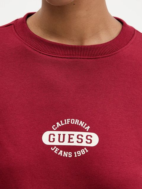 Guess Jeans bluza damska kolor bordowy wzorzysta W5BQ07 KC811