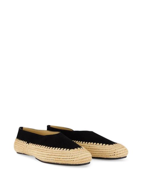 Gabriela Hearst Strength suede raffia loafers - Neutrals - zdjęcie produktu nr 2