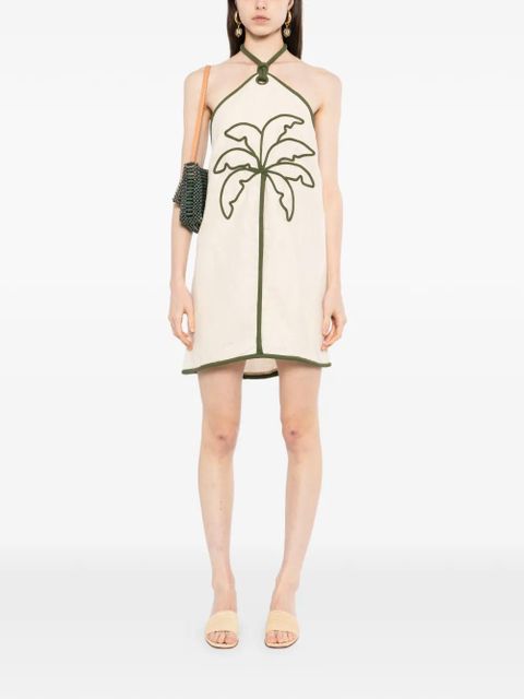 FARM Rio tree-embroidered mini dress - Neutrals - zdjęcie produktu nr 2