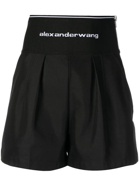 Alexander Wang logo-waistband safari shorts - Black - zdjęcie produktu nr 1