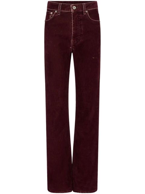 Rabanne high-waist straight-leg velvet trousers - Red - zdjęcie produktu nr 1