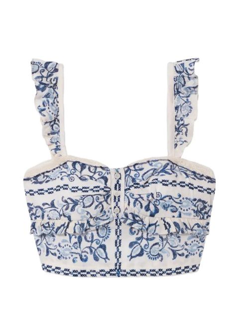 Claudie Pierlot floral-print ruffled top - Neutrals - zdjęcie produktu nr 1