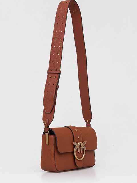 Pinko torebka skórzana kolor brązowy 104340 A2OX