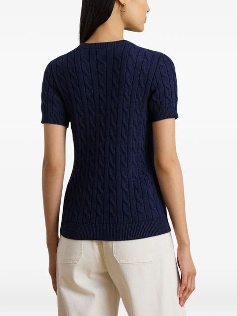 Lauren Ralph Lauren cable-knit logo jumper - Blue