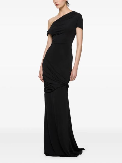 Paris Georgia Pascal one-shoulder maxi dress - Black