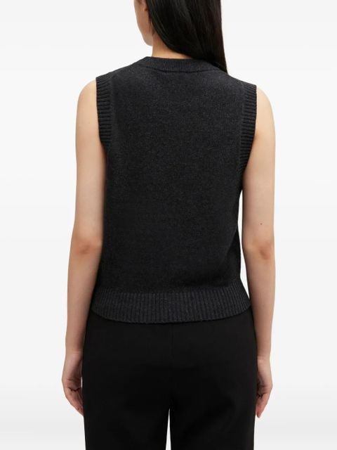 GANNI cherry-detail vest - Grey