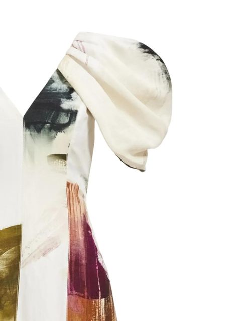 Aje Bisou ruffled midi dress - Neutrals