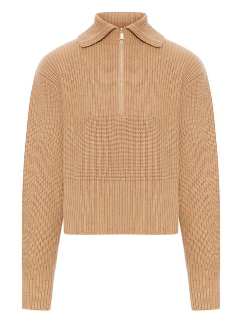 Max Mara ribbed zip-neck sweater - Neutrals - zdjęcie produktu nr 1